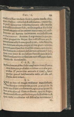 Cap. II. In fundamentalibus Fidei consentire Protestantes cum Romanis probabile redditur ex tribus prioribus ...