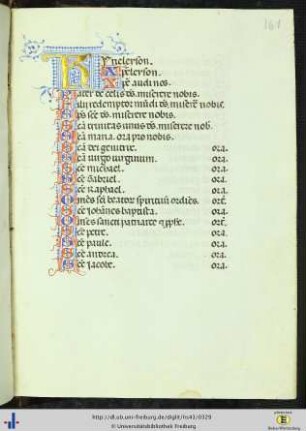 [161r - 163v] Zisterzienserlitanei mit Preces und Orationen.