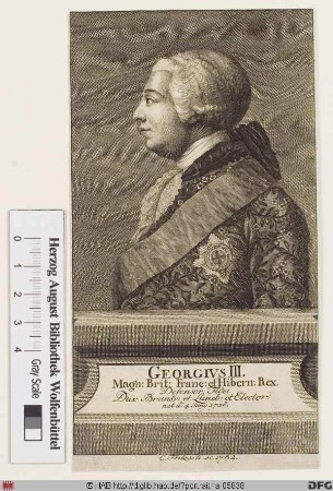 Bildnis Georg III. (Wilhelm Friedrich) (George William Frederick), König von Großbritannien u. Irland, Kurfürst (1815 König) von Hannover (reg. 1760-1820)