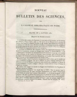 Séance Du 7 Janvier 1832
