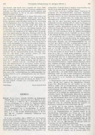 419-421 [Rezension] Brandenburger, Egon, Himmelfahrt Moses