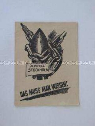 Propagandaschrift des Komitees der Kämpfer für den Frieden in Westdeutschland für das Verbot von Atomwaffen