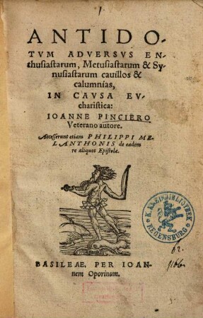 Antidotvm Adversvs Enthusiastarum, Metusiastarum & Synusiastarum cauillos & calumnias, In Cavsa Evcharistica
