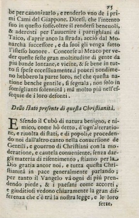 Dello stato presente di questa Christianità