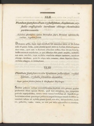 XLIII. Plumbum spatosum excolor hyalinum pellucidum, ...