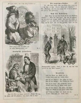 "D'rum prüfe, wer sich ewig bindet 2c" "Unmögliche Zumuthung" "Auch eine Anstellung"