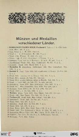 Münzen und Medaillen verschiedener Länder (Nr. 1-1853)
