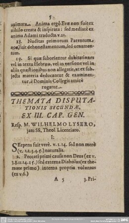Themata Disputationis Secundae