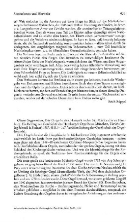 Seggermann, Günter :: Die Orgeln der Hauptkirche St. Michaelis zu Hamburg, ein Beitrag zur Geschichte des Hamburger Orgelbaus, (Veröffentlichung der Gesellschaft der Orgelfreunde, 117) : München u.a., Schnell & Steiner, 1987