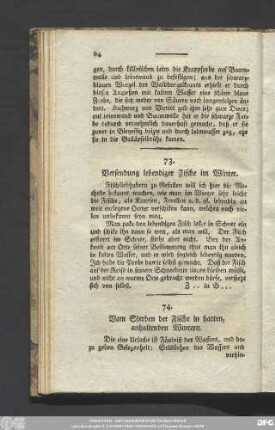 74. Vom Sterben der Fische in harten, anhaltenden Wintern.