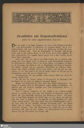 Façonstudien und Kragenkonstruktionen sowie die dabei anzuwendenden Theorien