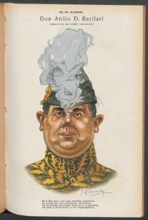 Don Atilio D. Barilari, introductor del cuerpo diplomático - [Caricatura] : De mi Guignol