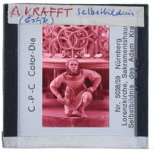 Kraft, Sakramentshaus in St. Lorenz in Nürnberg : Selbstbildnis als Trägerfigur