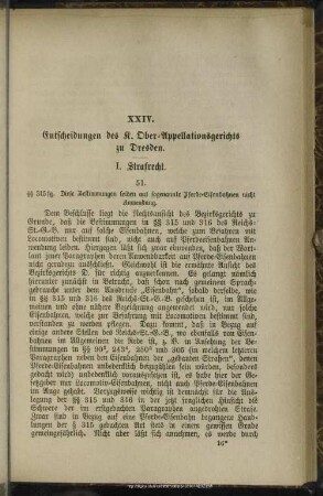 XXIV. Entscheidungen des K. Ober-Appellationsgerichts zu Dresden