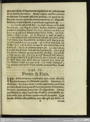 Cap. IV. Forma & Finis