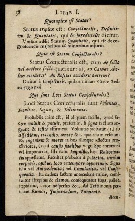 58-69, Quotuplex est Status? - Quinam Affectus excitantur in hoc Genere?