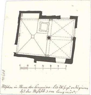 Stegmann, Carl von; Zeichnungen für Publikationen - Hof des Hauses des Sansorino (Grundriss)