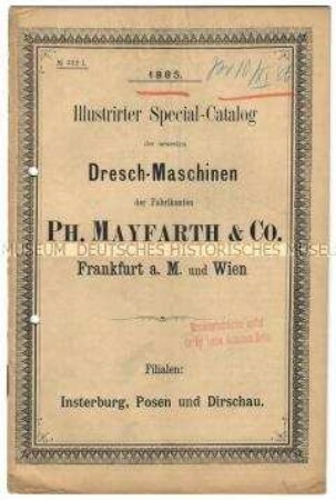 Illustrierter Katalog über Dreschmaschinen
