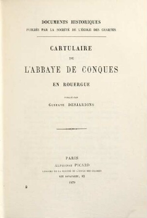 Cartulaire de l'Abbaye de Conques en Rouergue