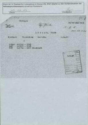 Lisson, Franz