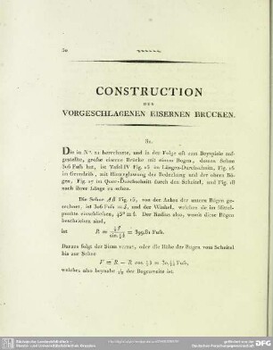 Construction der vorgeschlagenen eisernen Brücken