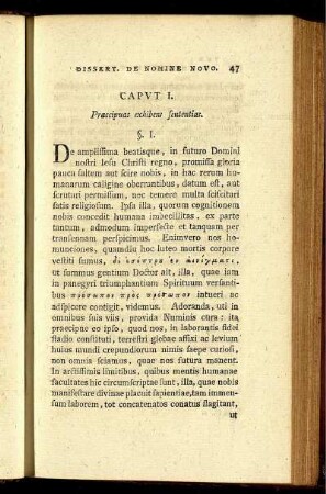 Caput I. Praecipuas exhibens sententias.