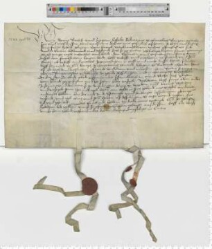 Die Ratsmannen Stacius Borcholt und Jurgen Lafferdes bezeugen den Verkauf des "weverkampt" hinter dem Dome zu Bardewick.