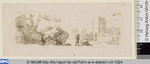 Kleine Landschaft mit viereckigem Turm