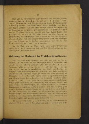 Gründung des Verbandes der Deutschen Gewerkvereine.