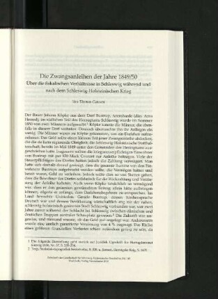 Die Zwangsanleihen der Jahre 1849/50.