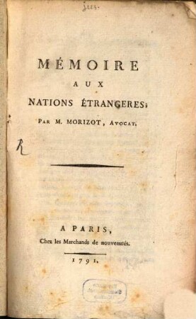 Mémoire aux nations etrangers
