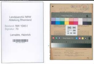 Entnazifizierung Heinrich Lemaitre , geb. 28.02.1898 (Webmeister)
