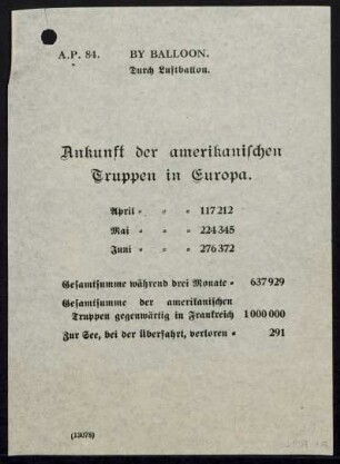 Ankunft der amerikanischen Truppen in Europa
