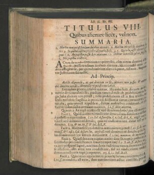 Titulus VIII. Quibus alienare licèt, vel non.
