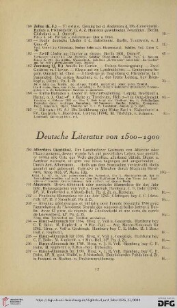 Deutsche Literatur von 1500 - 1900 (Nr. 200 - 1064)