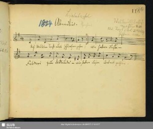1854 Abendlied: Ach Mutter lasst uns schlafen gehn