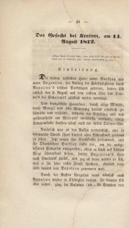 Das Gefecht bei Krasnoi, am 14. August 1812