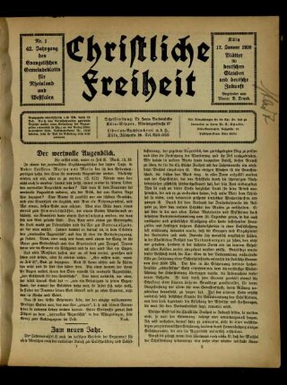 Christliche Freiheit / 42. Jahrgang 1926