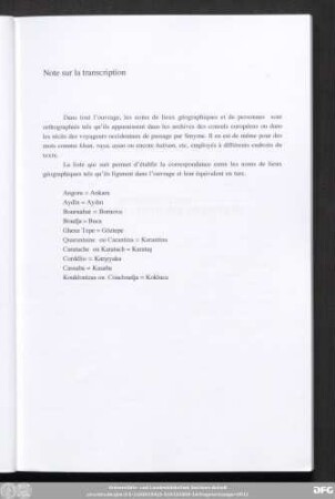 Note sur la transcription