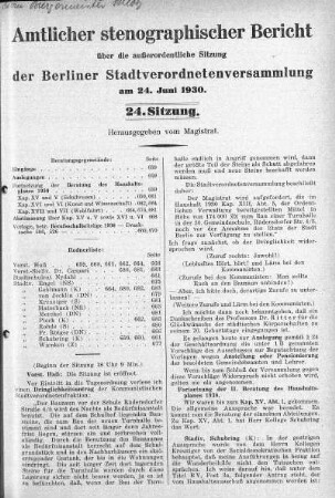 Sitzung 24, 24. Juni 1930