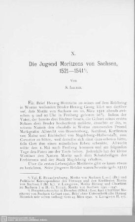 X. Die Jugend Moritzens von Sachsen, 1521-1541