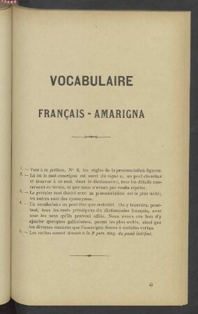 Vocabulaire Francais - Amarigna