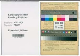 Entnazifizierung Wilhelm Rosendaal , geb. 13.02.1906 (Postarbeiter)