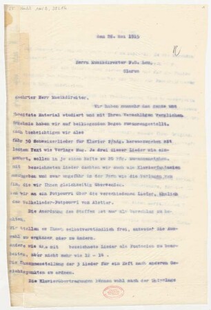 Brief an Ferdinand Oscar Leu : 23.05.1915