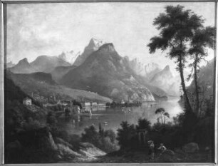 Der Luganer See mit Monte Bre : Der Luganer See mit Monte Bre. Öl auf Leinwand; 60 x 81 cm (1887; F. W. Leuteritz). Privatbesitz