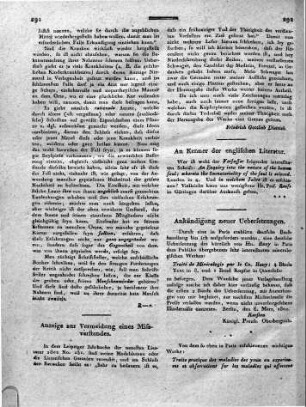 An Kenner der englischen Literatur.