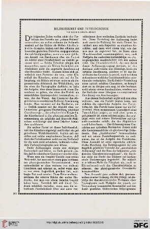 Bildniskunst und Physiognomik