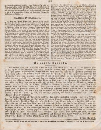 316 Kirchliche Mittheilungen