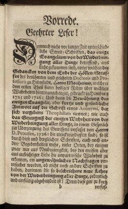 Vorrede. Geehrter Leser!