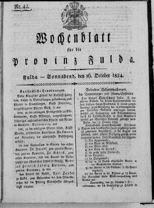 Nr. 42, Ausgabe vom 16. Oktober 1824